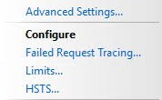 HSTS in Action page IIS Manager